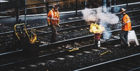 BNSF thermite welders at work