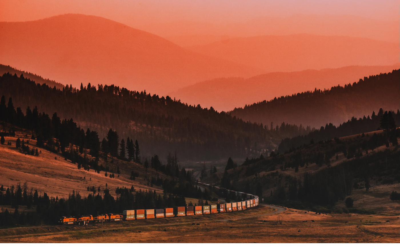 BNSF freight working the Rocky Mountain subdivision at altitude